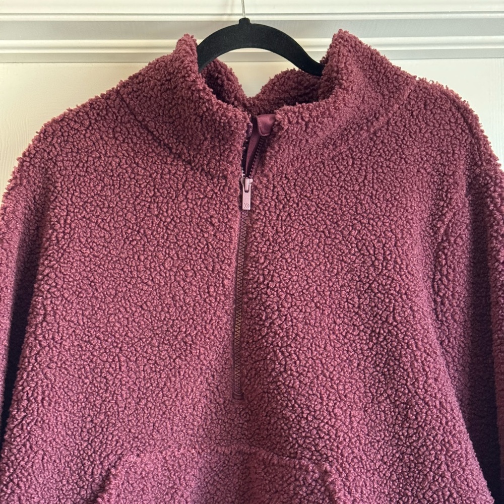 All in Motion Target Burgundy High Pile Fleece 1/2 Zip pullover 2X Cozy Warm